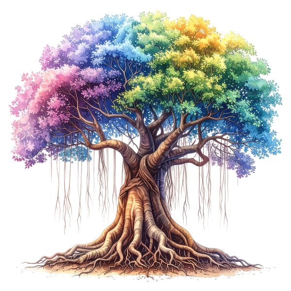 12 Colorful Banyan Tree of Life Clipart PNG - Watercolor Style (Digital Download - Commercial Use) — image 9