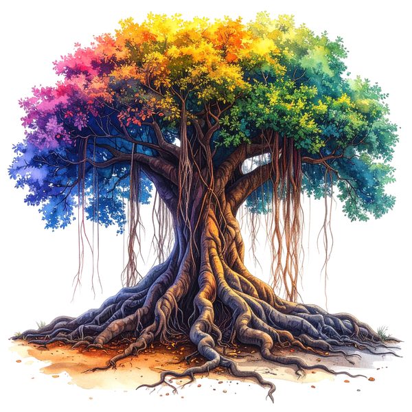 12 Colorful Banyan Tree of Life Clipart PNG - Watercolor Style (Digital Download - Commercial Use) — image 11