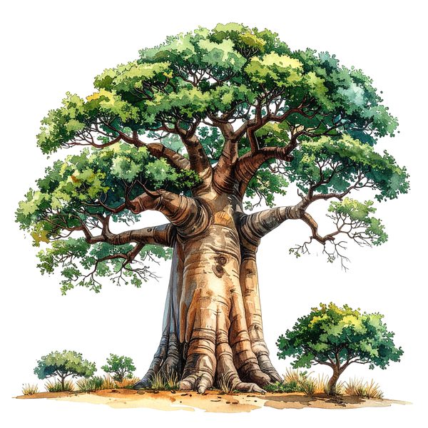 12 Baobab Tree of Life Clipart PNG - Watercolor Style (Digital Download - Commercial Use) — image 2