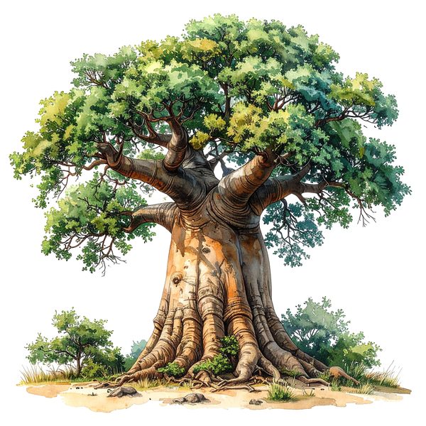 12 Baobab Tree of Life Clipart PNG - Watercolor Style (Digital Download - Commercial Use) — image 3