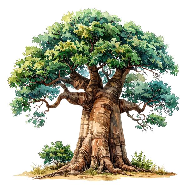 12 Baobab Tree of Life Clipart PNG - Watercolor Style (Digital Download - Commercial Use) — image 4