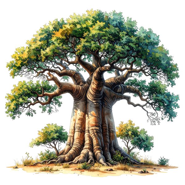 12 Baobab Tree of Life Clipart PNG - Watercolor Style (Digital Download - Commercial Use) — image 5