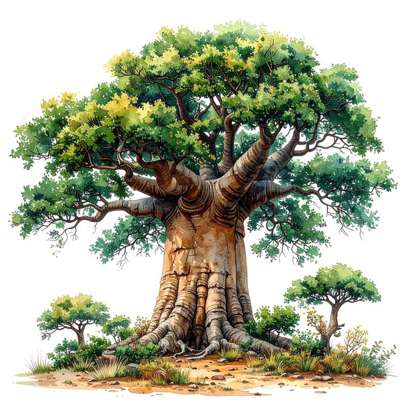 12 Baobab Tree of Life Clipart PNG - Watercolor Style (Digital Download - Commercial Use) — image 7