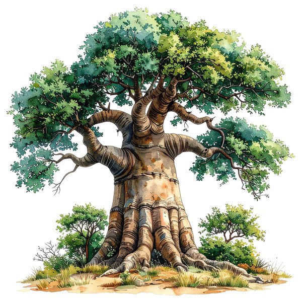 12 Baobab Tree of Life Clipart PNG - Watercolor Style (Digital Download - Commercial Use) — image 10