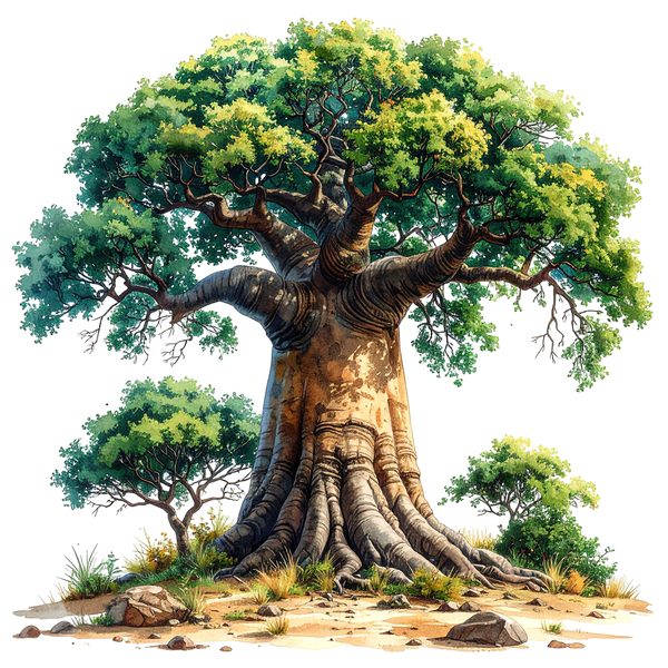 12 Baobab Tree of Life Clipart PNG - Watercolor Style (Digital Download - Commercial Use) — image 12