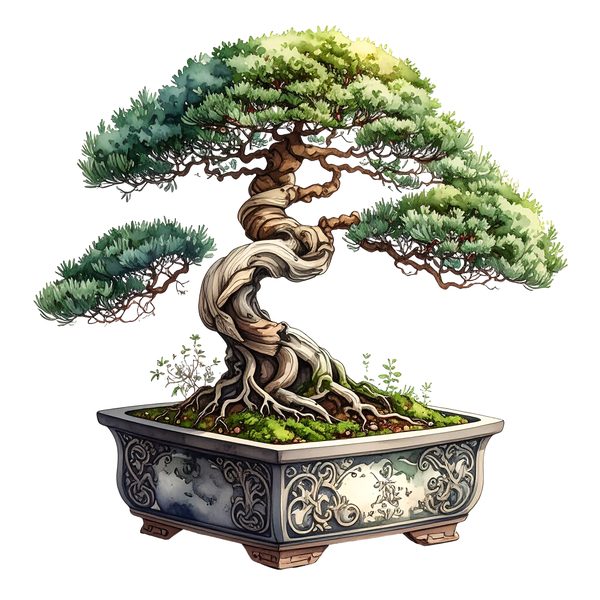 12 Bonsai Tree of Life Clipart PNG - Watercolor Style (Digital Download - Commercial Use) — image 3