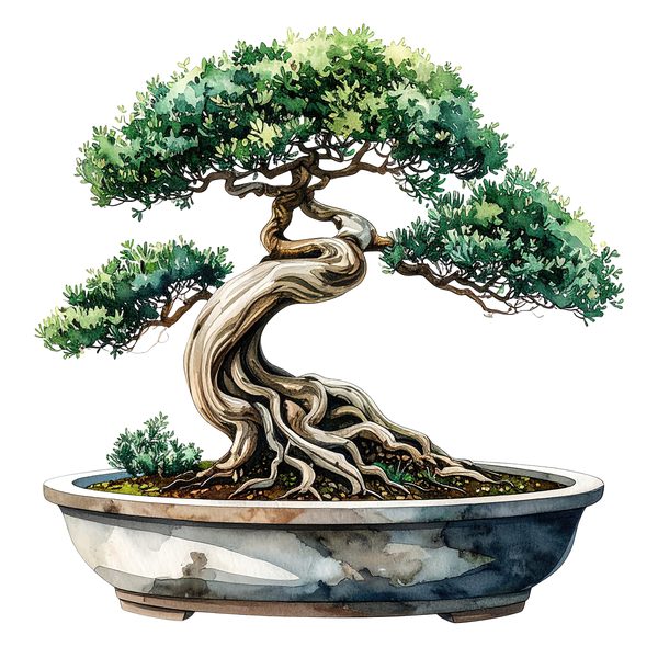 12 Bonsai Tree of Life Clipart PNG - Watercolor Style (Digital Download - Commercial Use) — image 4