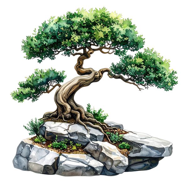 12 Bonsai Tree of Life Clipart PNG - Watercolor Style (Digital Download - Commercial Use) — image 5