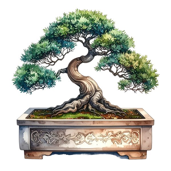 12 Bonsai Tree of Life Clipart PNG - Watercolor Style (Digital Download - Commercial Use) — image 6