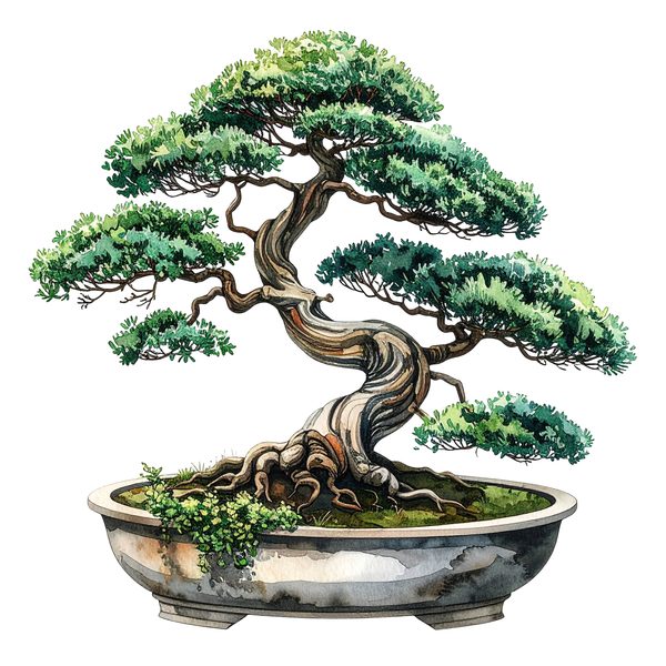 12 Bonsai Tree of Life Clipart PNG - Watercolor Style (Digital Download - Commercial Use) — image 8