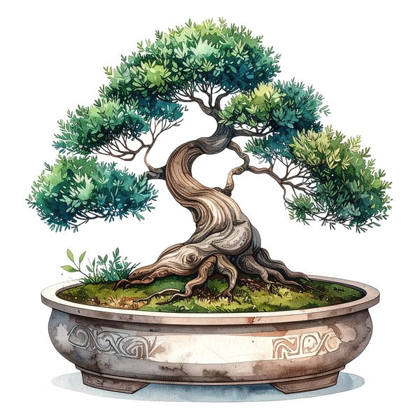 12 Bonsai Tree of Life Clipart PNG - Watercolor Style (Digital Download - Commercial Use) — image 9