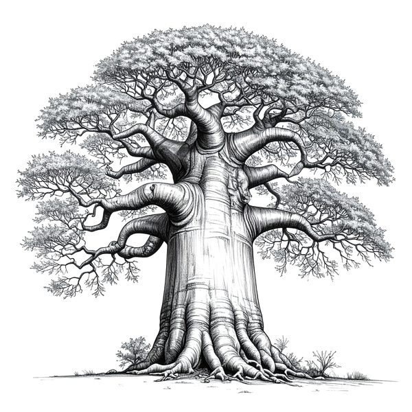 16 Baobab Tree of Life Clipart PNG - Sketch Style (Digital Download - Commercial Use) — image 1