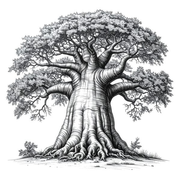 16 Baobab Tree of Life Clipart PNG - Sketch Style (Digital Download - Commercial Use) — image 2