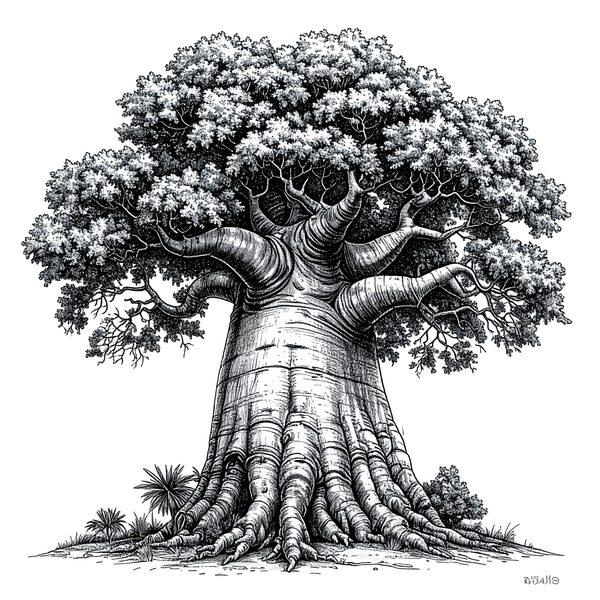 16 Baobab Tree of Life Clipart PNG - Sketch Style (Digital Download - Commercial Use) — image 6