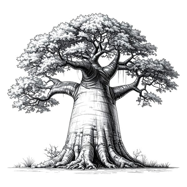 16 Baobab Tree of Life Clipart PNG - Sketch Style (Digital Download - Commercial Use) — image 9