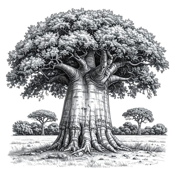 16 Baobab Tree of Life Clipart PNG - Sketch Style (Digital Download - Commercial Use) — image 14
