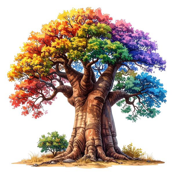 12 Colorful Baobab Tree of Life Clipart PNG - Watercolor Style (Digital Download - Commercial Use) — image 4