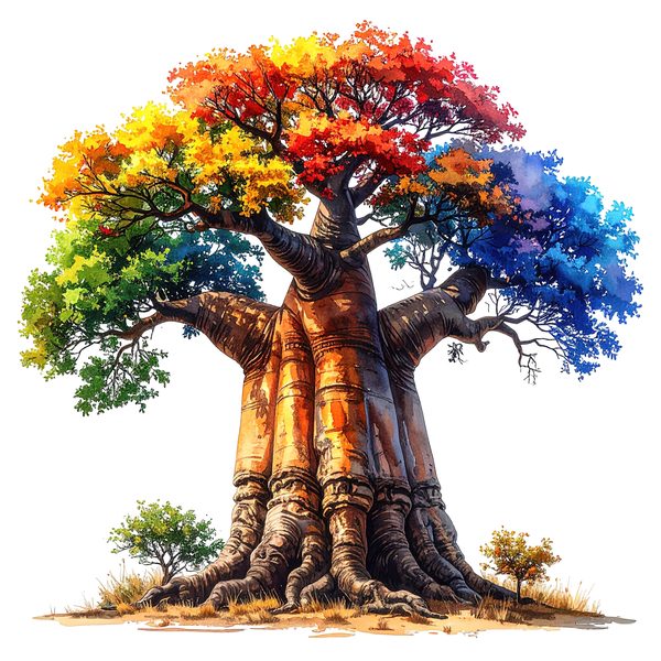 12 Colorful Baobab Tree of Life Clipart PNG - Watercolor Style (Digital Download - Commercial Use) — image 5