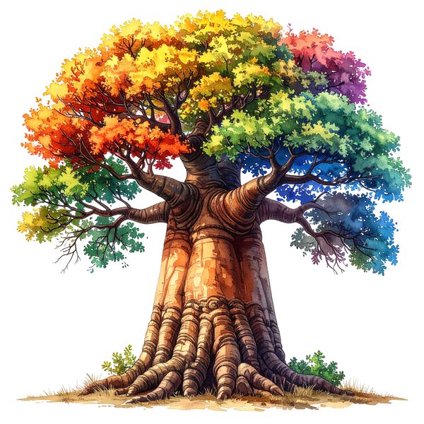 12 Colorful Baobab Tree of Life Clipart PNG - Watercolor Style (Digital Download - Commercial Use) — image 6