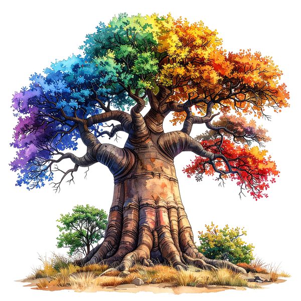 12 Colorful Baobab Tree of Life Clipart PNG - Watercolor Style (Digital Download - Commercial Use) — image 8