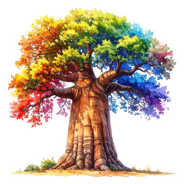 12 Colorful Baobab Tree of Life Clipart PNG - Watercolor Style (Digital Download - Commercial Use) — image 10