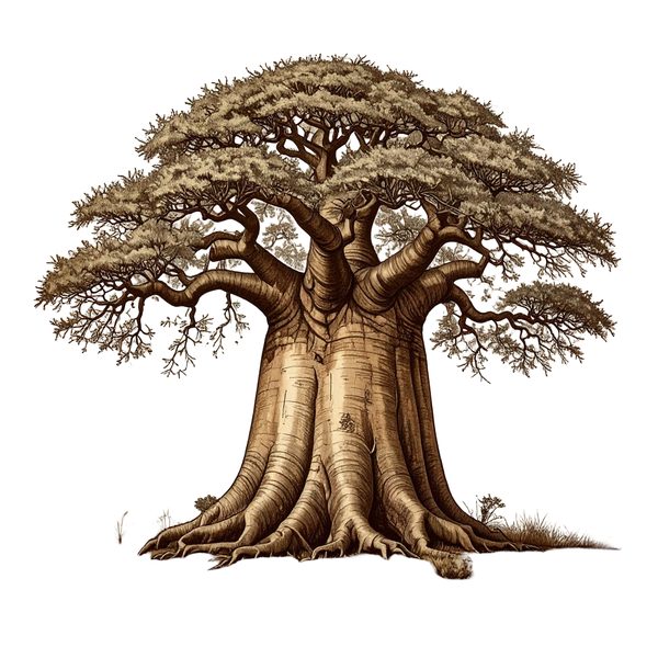 12 Baobab Tree of Life Clipart PNG - Vintage Sketch Style (Digital Download - Commercial Use) — image 2