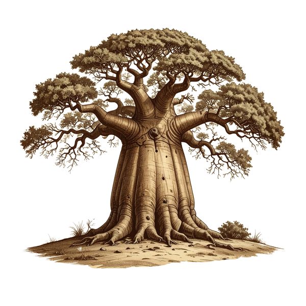 12 Baobab Tree of Life Clipart PNG - Vintage Sketch Style (Digital Download - Commercial Use) — image 4