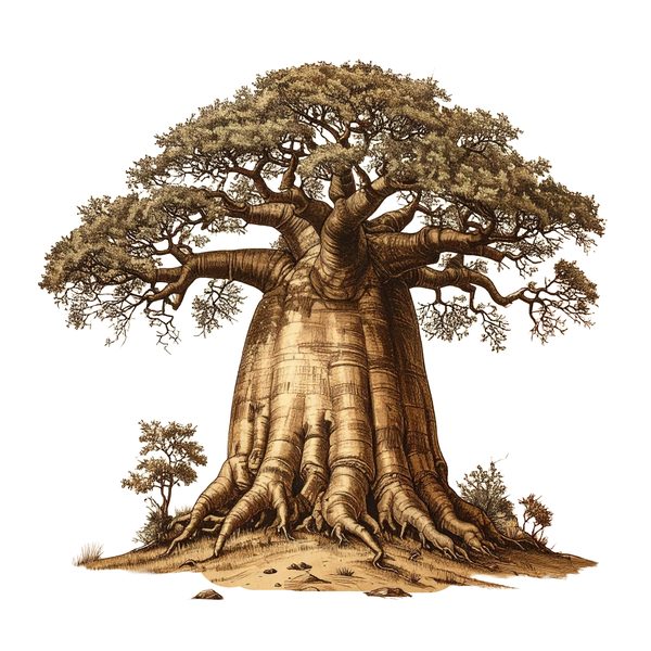 12 Baobab Tree of Life Clipart PNG - Vintage Sketch Style (Digital Download - Commercial Use) — image 6