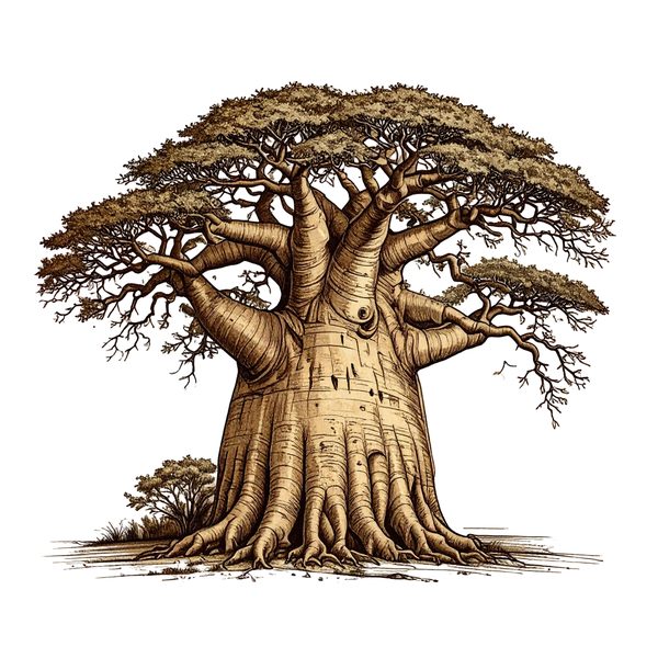 12 Baobab Tree of Life Clipart PNG - Vintage Sketch Style (Digital Download - Commercial Use) — image 11