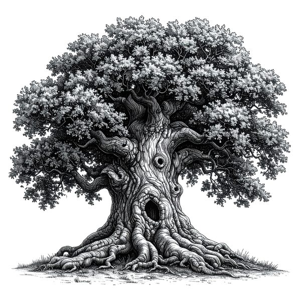 12 Oak Tree of Life Clipart  PNG – Sketch Line Art (Digital Download) — image 1