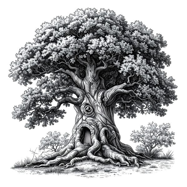 12 Oak Tree of Life Clipart  PNG – Sketch Line Art (Digital Download) — image 3