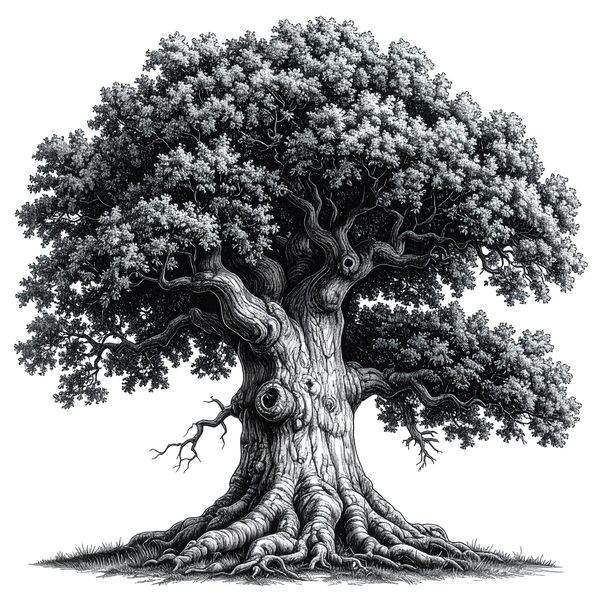 12 Oak Tree of Life Clipart  PNG – Sketch Line Art (Digital Download) — image 6