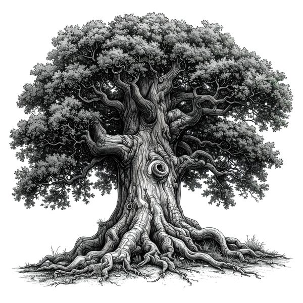 12 Oak Tree of Life Clipart  PNG – Sketch Line Art (Digital Download) — image 7