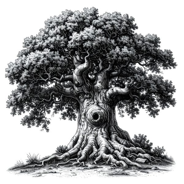 12 Oak Tree of Life Clipart  PNG – Sketch Line Art (Digital Download) — image 9