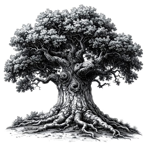 12 Oak Tree of Life Clipart  PNG – Sketch Line Art (Digital Download) — image 10