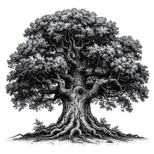 12 Oak Tree of Life Clipart  PNG – Sketch Line Art (Digital Download) — image 12