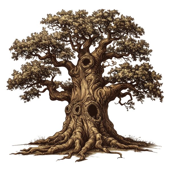 12 Oak Tree of Life Clipart PNG - Vintage Sketch Style (Digital Download - Commercial Use) — image 1