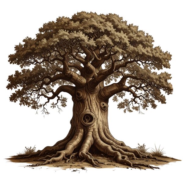 12 Oak Tree of Life Clipart PNG - Vintage Sketch Style (Digital Download - Commercial Use) — image 2