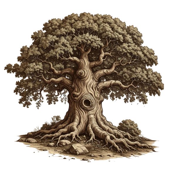 12 Oak Tree of Life Clipart PNG - Vintage Sketch Style (Digital Download - Commercial Use) — image 3