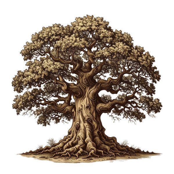 12 Oak Tree of Life Clipart PNG - Vintage Sketch Style (Digital Download - Commercial Use) — image 4