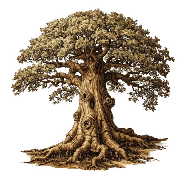 12 Oak Tree of Life Clipart PNG - Vintage Sketch Style (Digital Download - Commercial Use) — image 6