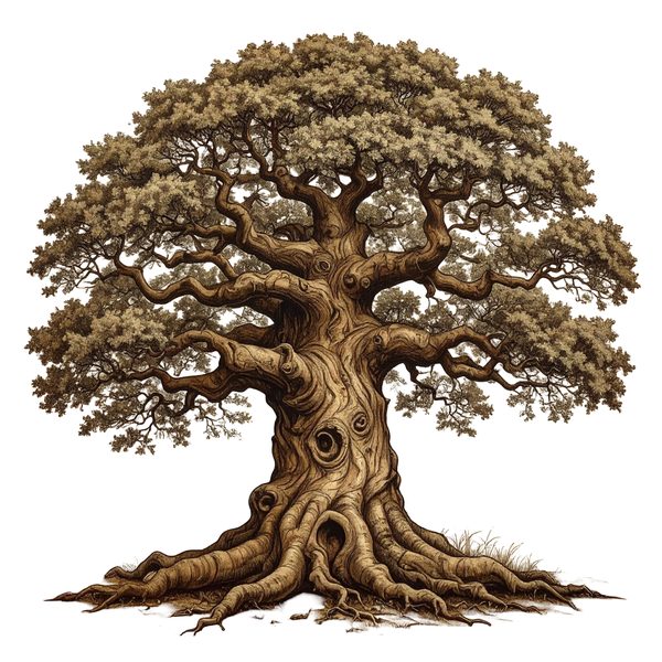12 Oak Tree of Life Clipart PNG - Vintage Sketch Style (Digital Download - Commercial Use) — image 7