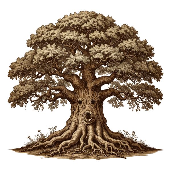 12 Oak Tree of Life Clipart PNG - Vintage Sketch Style (Digital Download - Commercial Use) — image 9