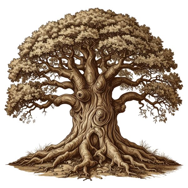12 Oak Tree of Life Clipart PNG - Vintage Sketch Style (Digital Download - Commercial Use) — image 11