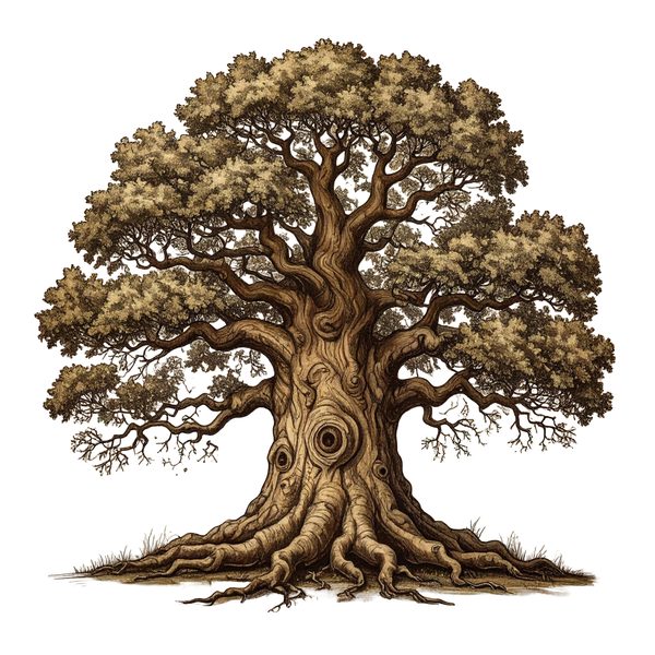 12 Oak Tree of Life Clipart PNG - Vintage Sketch Style (Digital Download - Commercial Use) — image 12