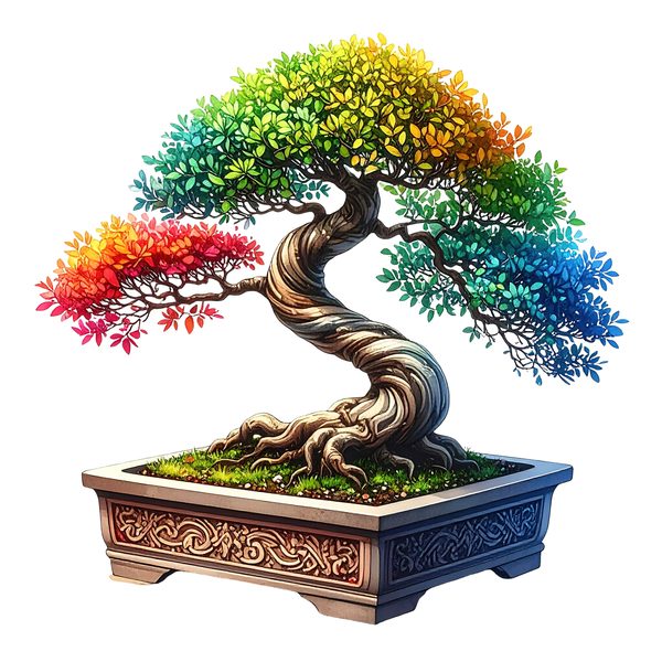 12 Rainbow Bonsai Tree of Life Clipart PNG - Watercolor Style (Digital Download - Commercial Use) — image 6