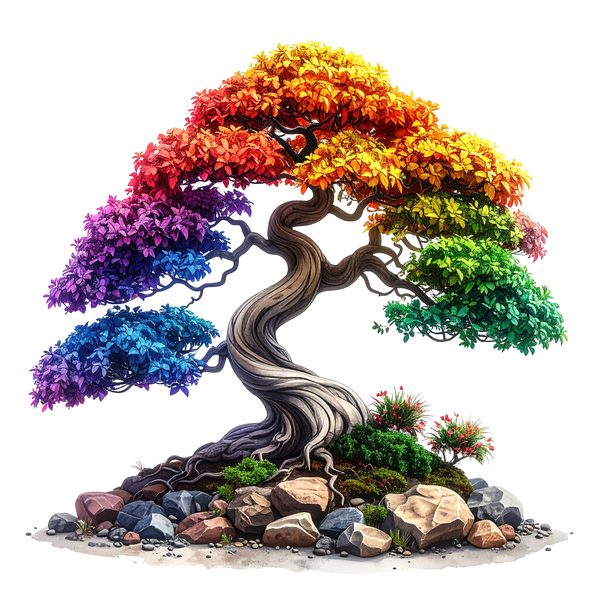 12 Rainbow Bonsai Tree of Life Clipart PNG - Watercolor Style (Digital Download - Commercial Use) — image 10