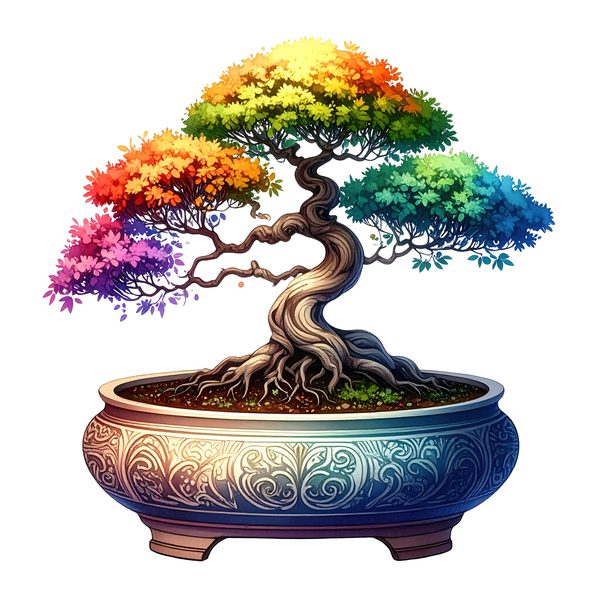 12 Rainbow Bonsai Tree of Life Clipart PNG - Watercolor Style (Digital Download - Commercial Use) — image 11