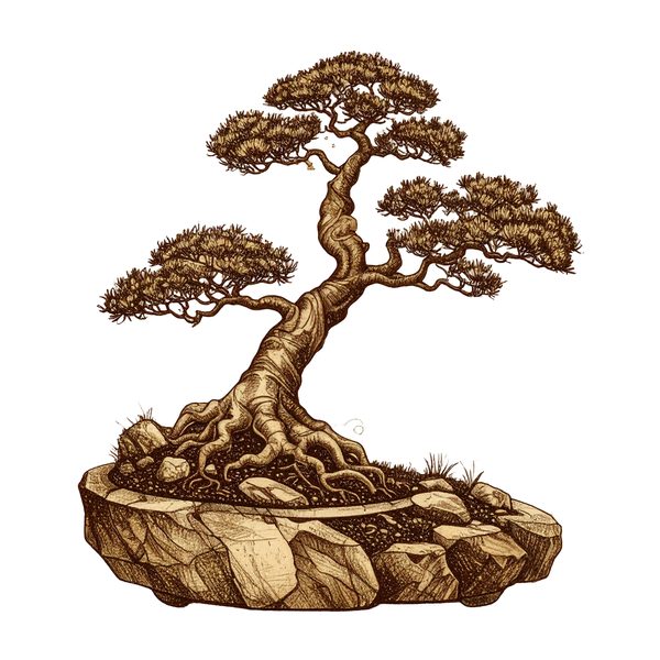 12 Bonsai Tree of Life Clipart PNG - Vintage Sketch Style (Digital Download - Commercial Use) — image 2