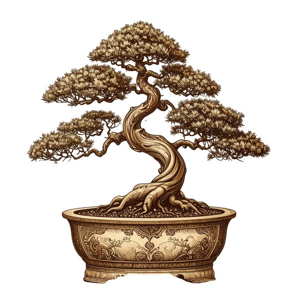 12 Bonsai Tree of Life Clipart PNG - Vintage Sketch Style (Digital Download - Commercial Use) — image 3